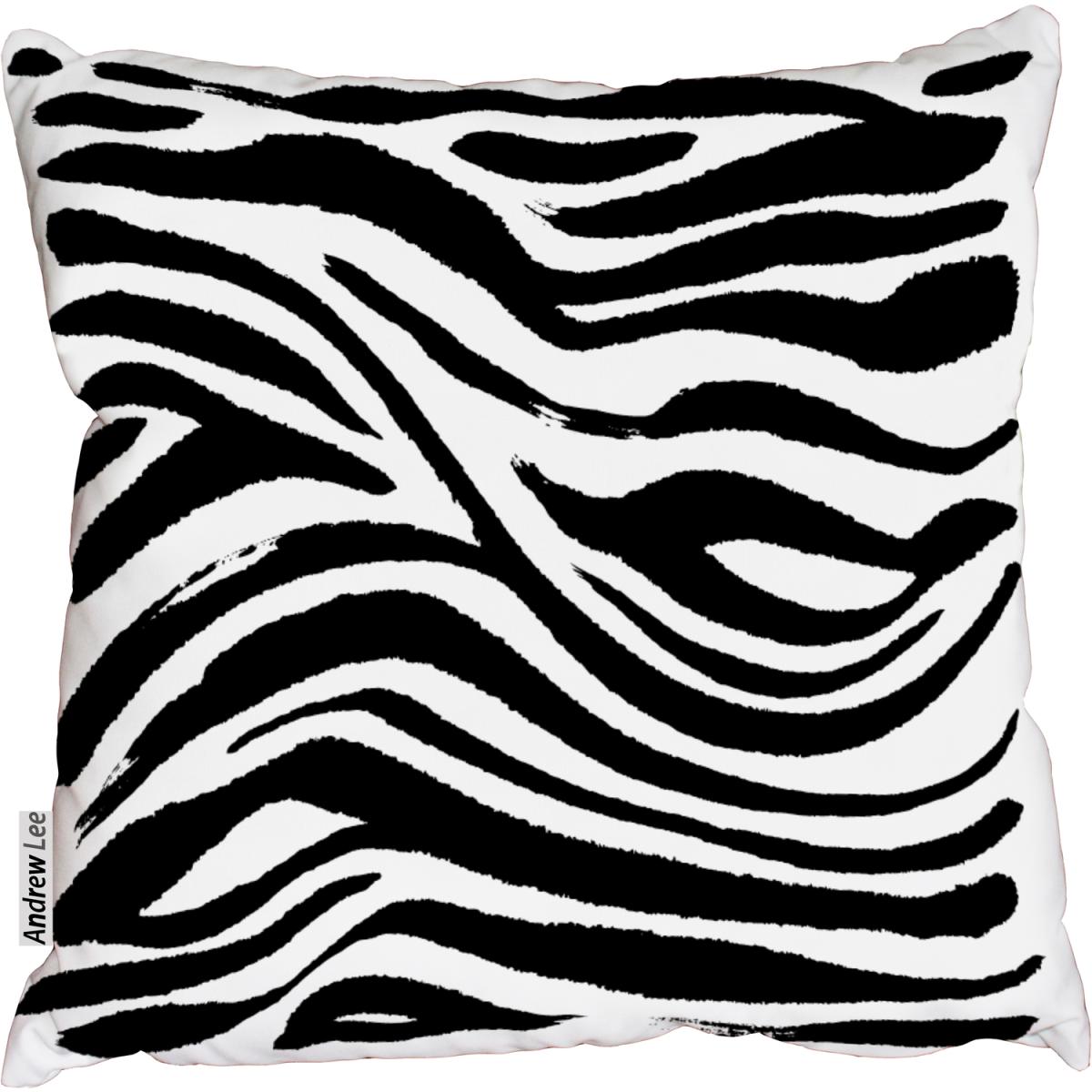 Hand painted Zebra animal print Cushion - Black / 45cm – image 2
