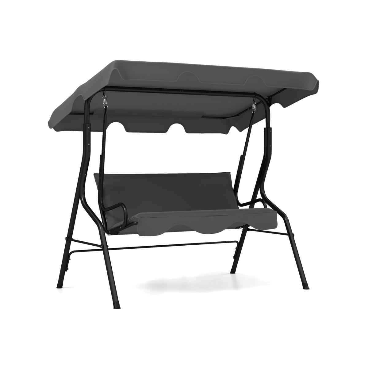 3-Seater Canopy Swing Cushioned Seat - Grey