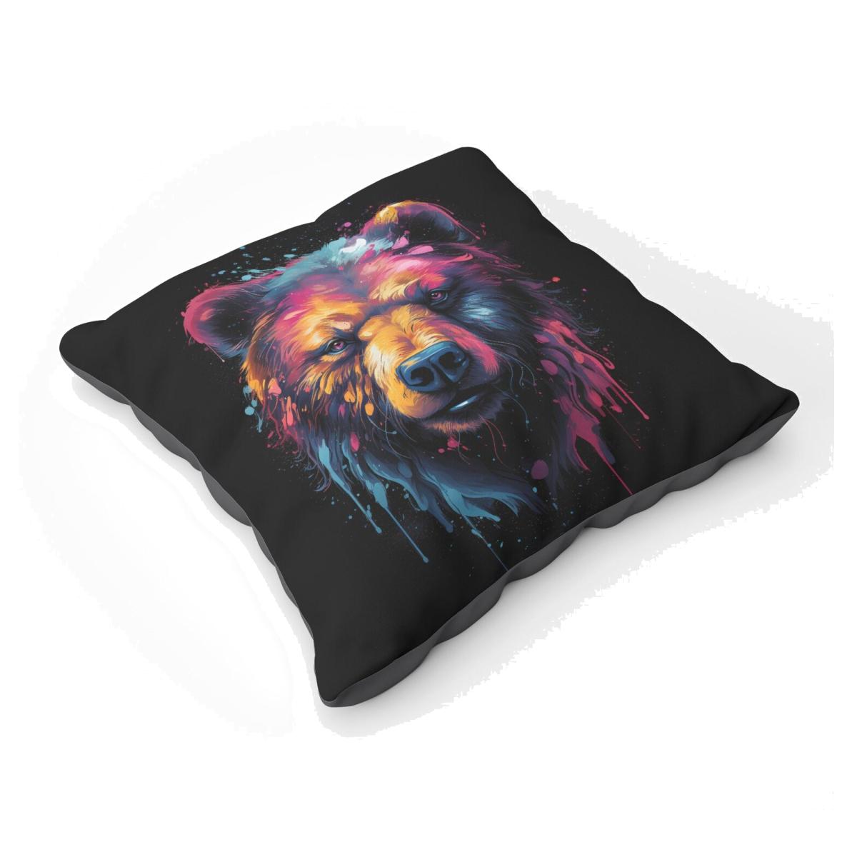 Splashart Bear Face Floor Cushion - Brown