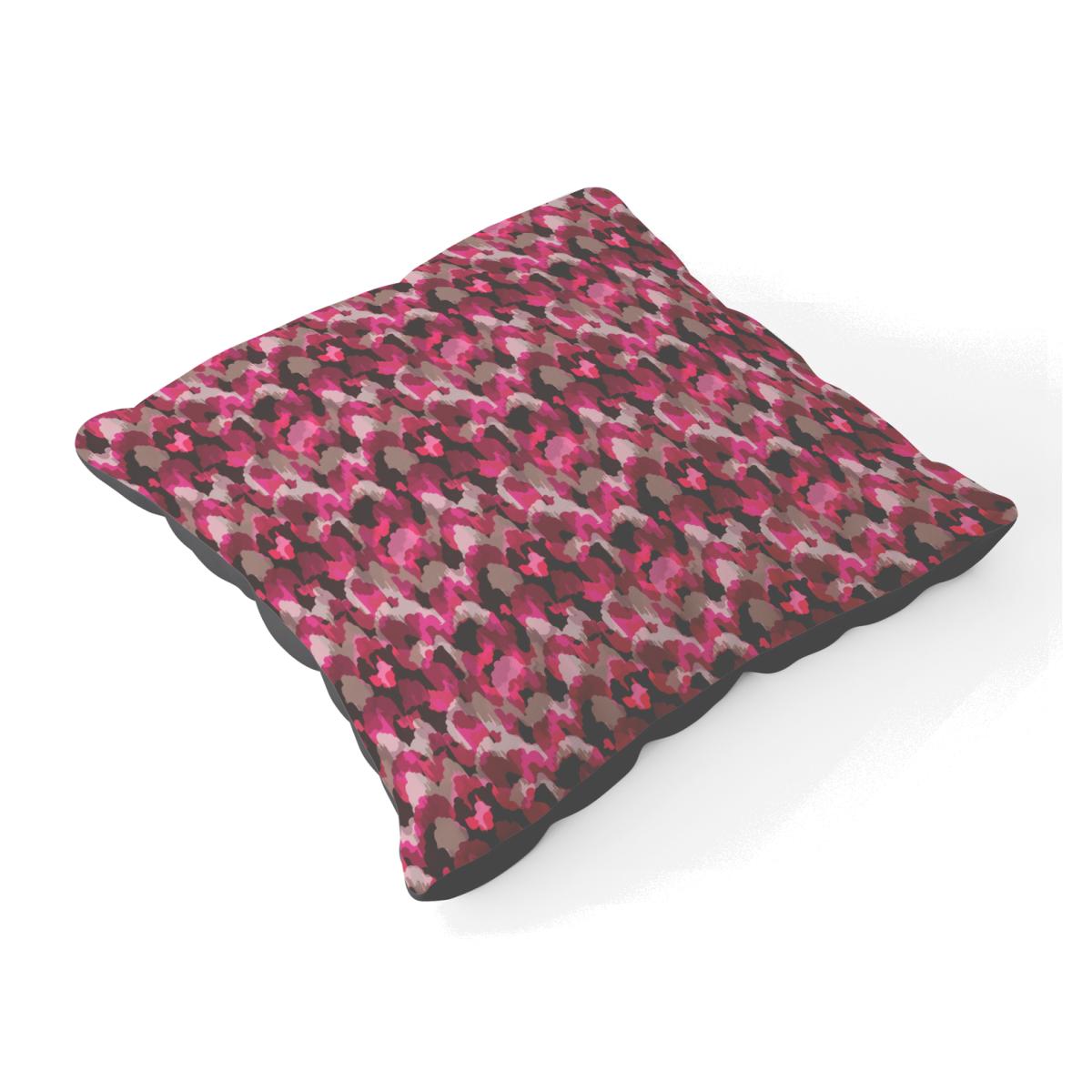 Modern Pink Animal Print Floor Cushion - Pink
