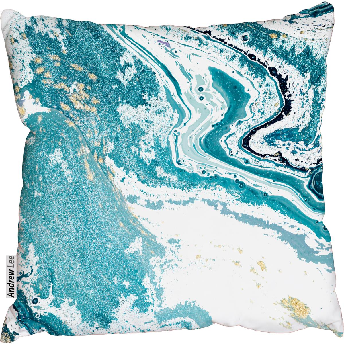 Natural Luxury Style incorporates marble Outdoor Cushion - Blue / 60cm – image 2