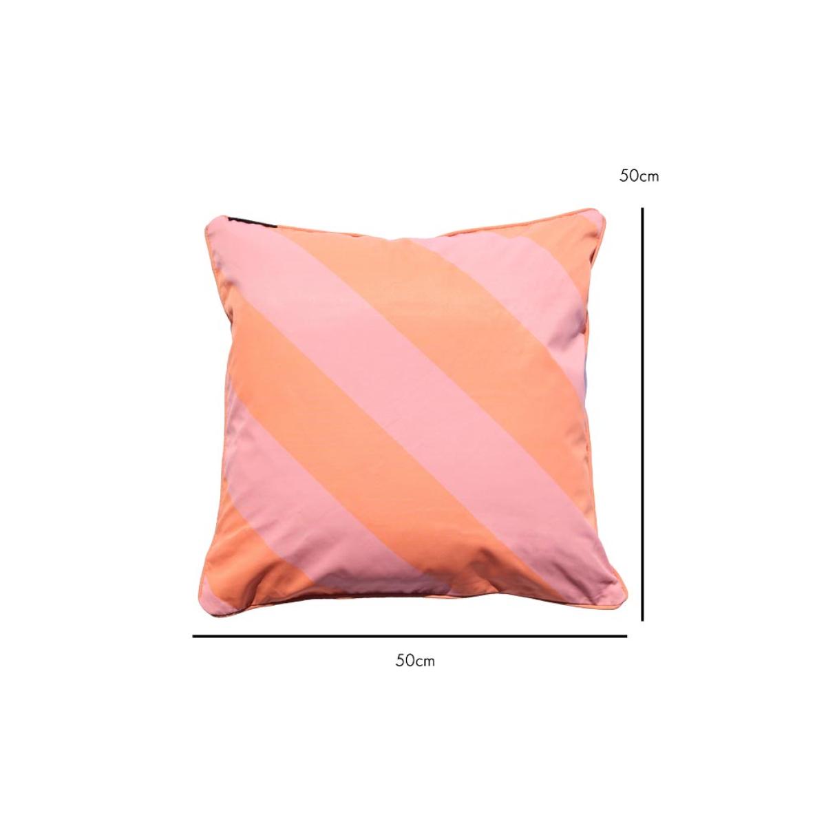 Pink & Coral Stripe Outdoor Garden Cushion – image 6