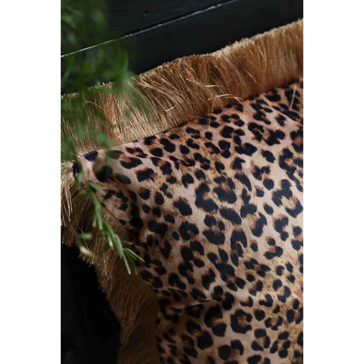 Leopard Love Cushion with Edge Frill Detailing – image 3