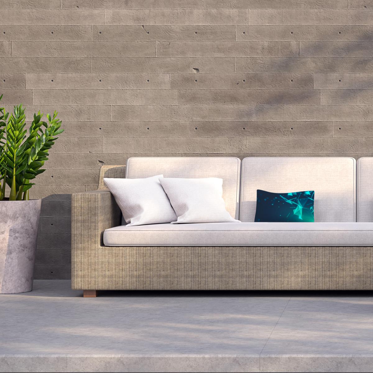 Polygonal Space Outdoor Cushion - Blue