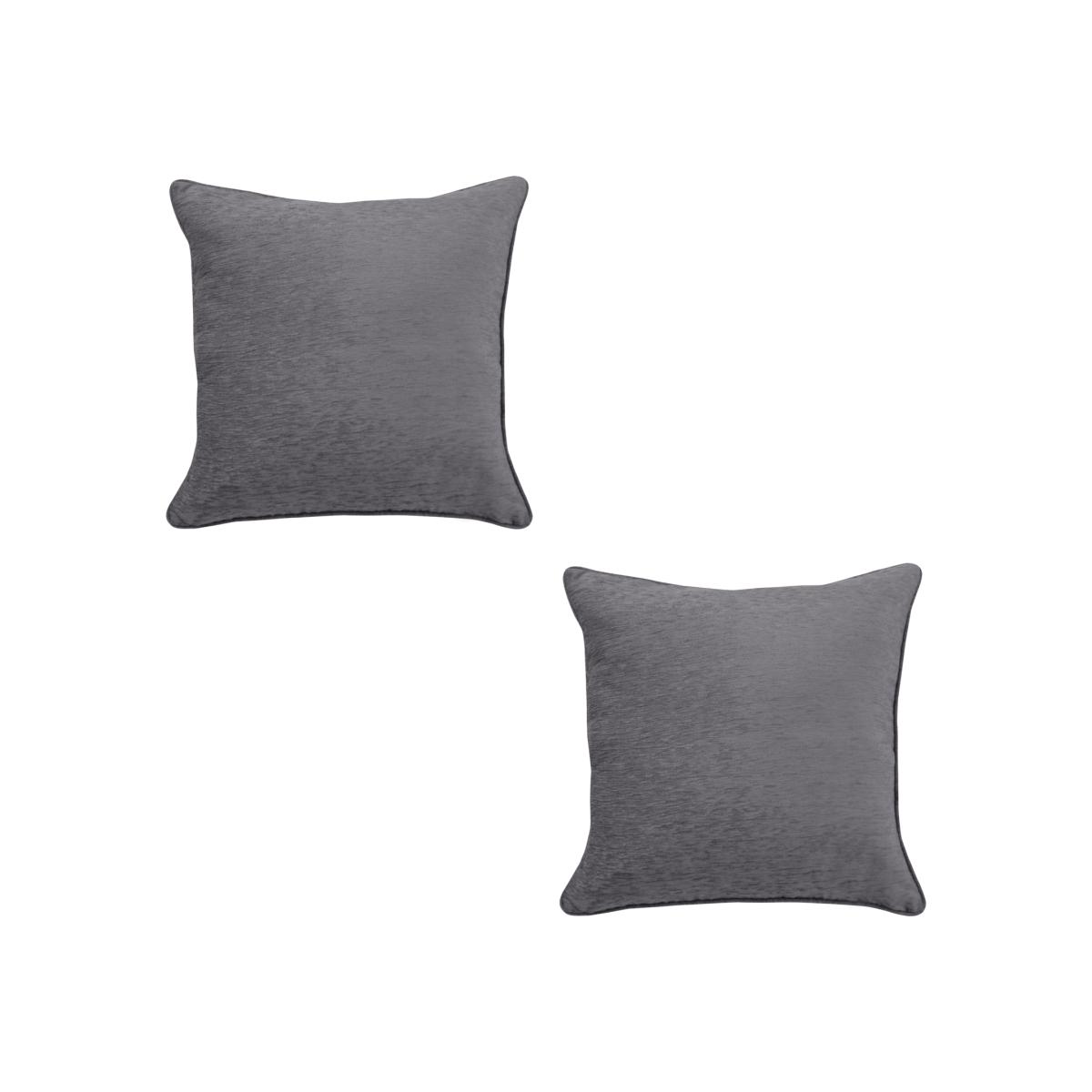 Canterbury Chenille Filled Cushions - Grey / 2