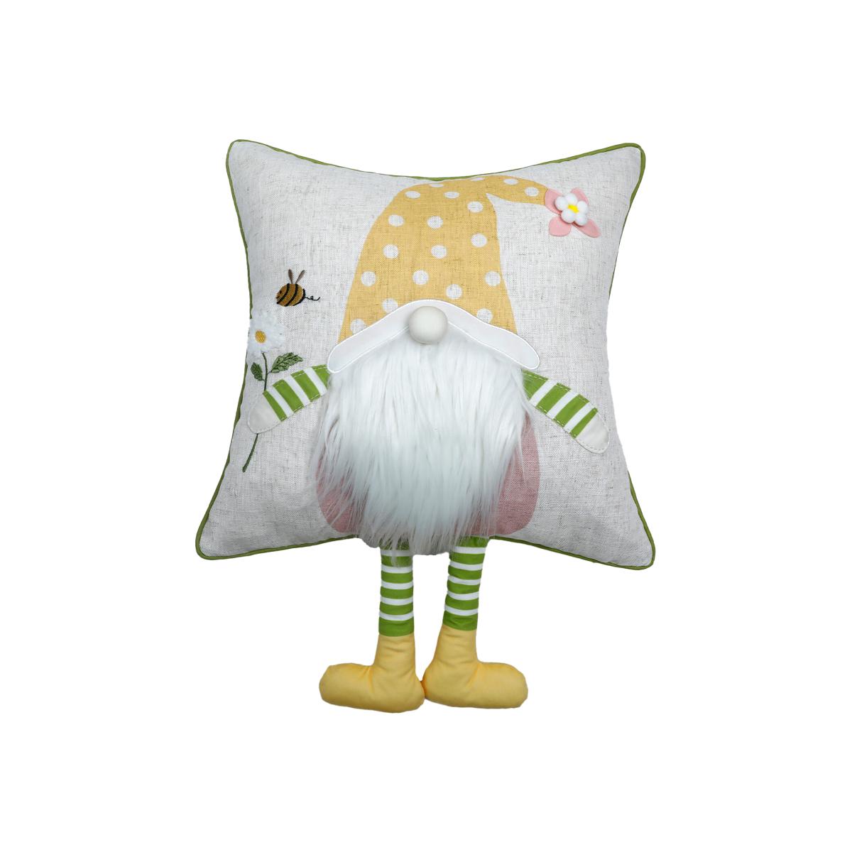 Spring Gnome Cushion - White