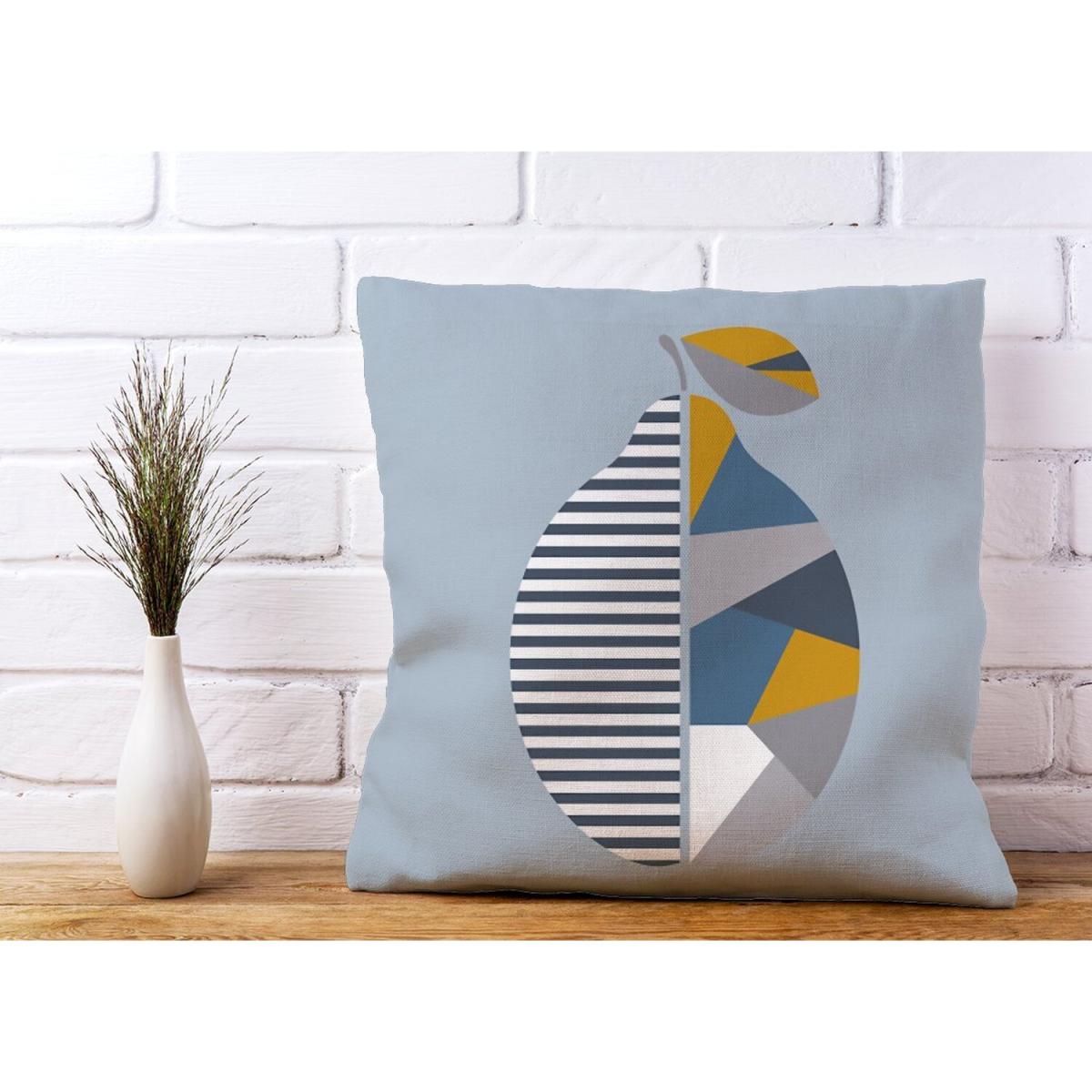 Geometric Lemon Cushion - Blue / 45cm – image 2