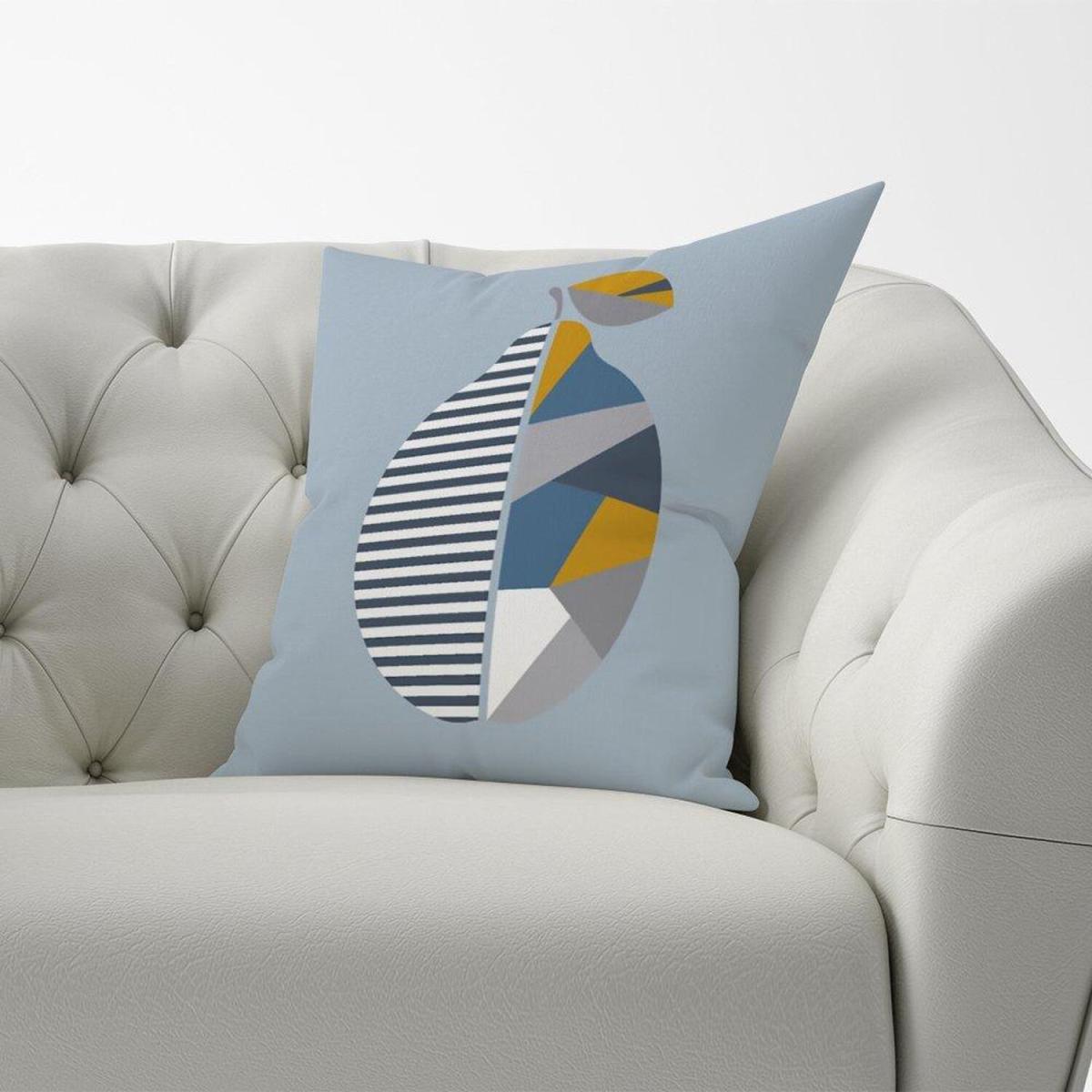 Geometric Lemon Cushion - Blue / 45cm – image 1