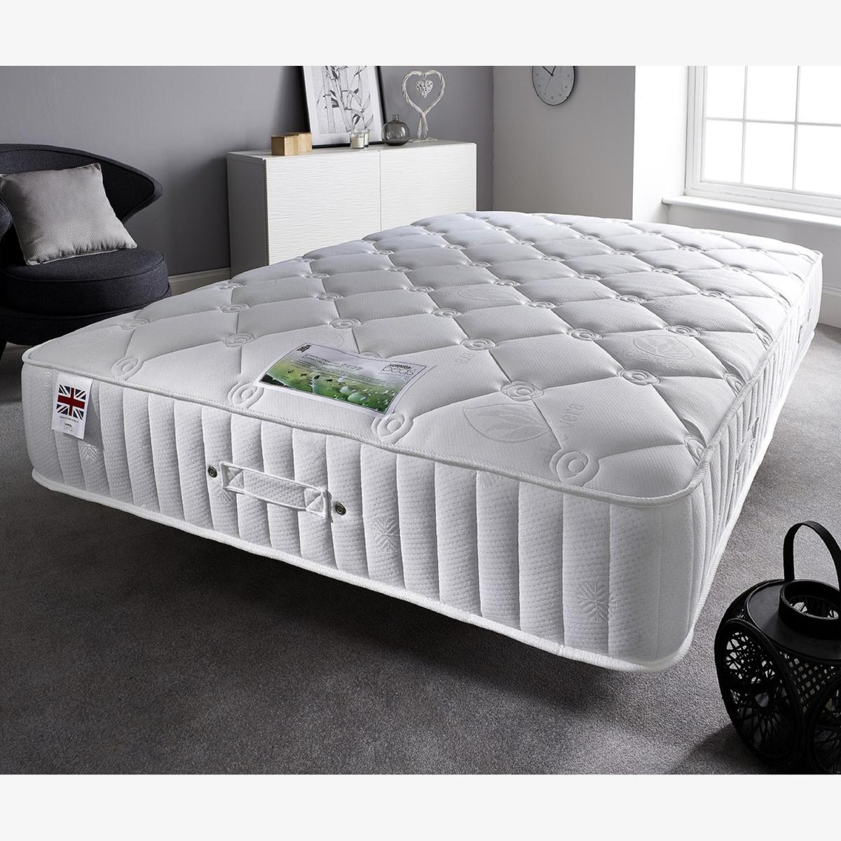 4000 Pacific Aloe Vera Cushioned Top Medium Firm Pocket Spring Mattress - White / Small Double