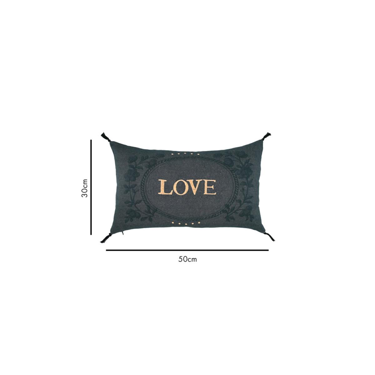 Embroidered Love Cotton Cushion – image 3