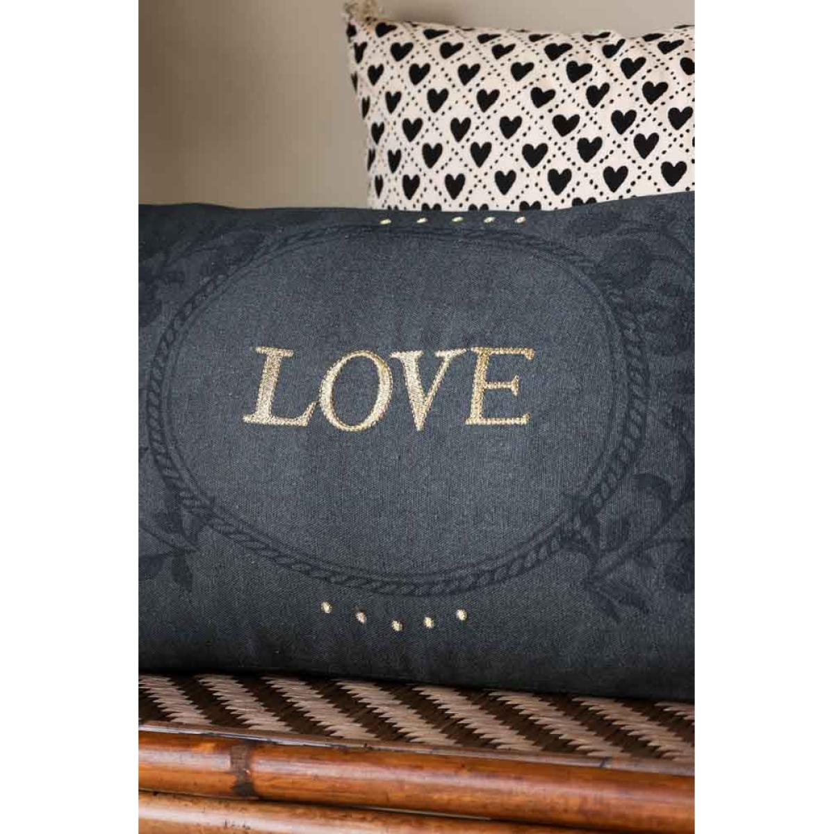 Embroidered Love Cotton Cushion – image 4