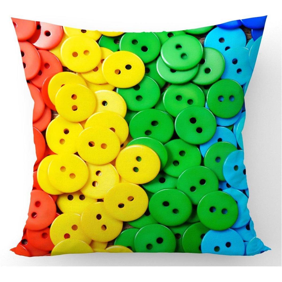 Colourful Buttons Cushion - Green / 45cm – image 2