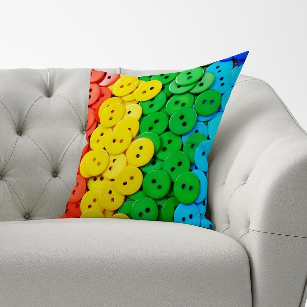 Colourful Buttons Cushion - Green / 45cm – image 3