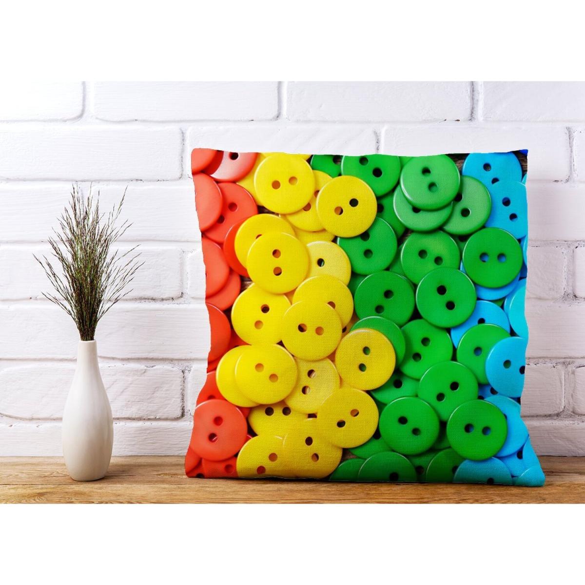 Colourful Buttons Cushion - Green / 45cm – image 4