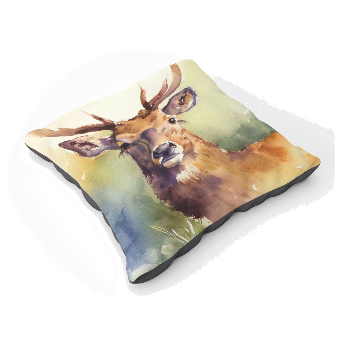 Splendid Stag Watercolour Floor Cushion - Neutral