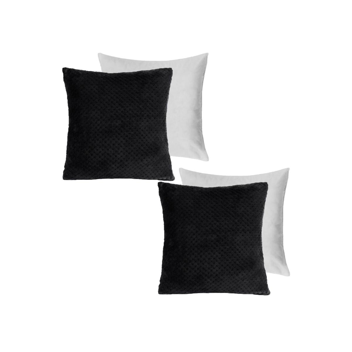 Pack Of Waffle Filled Cushions - Black