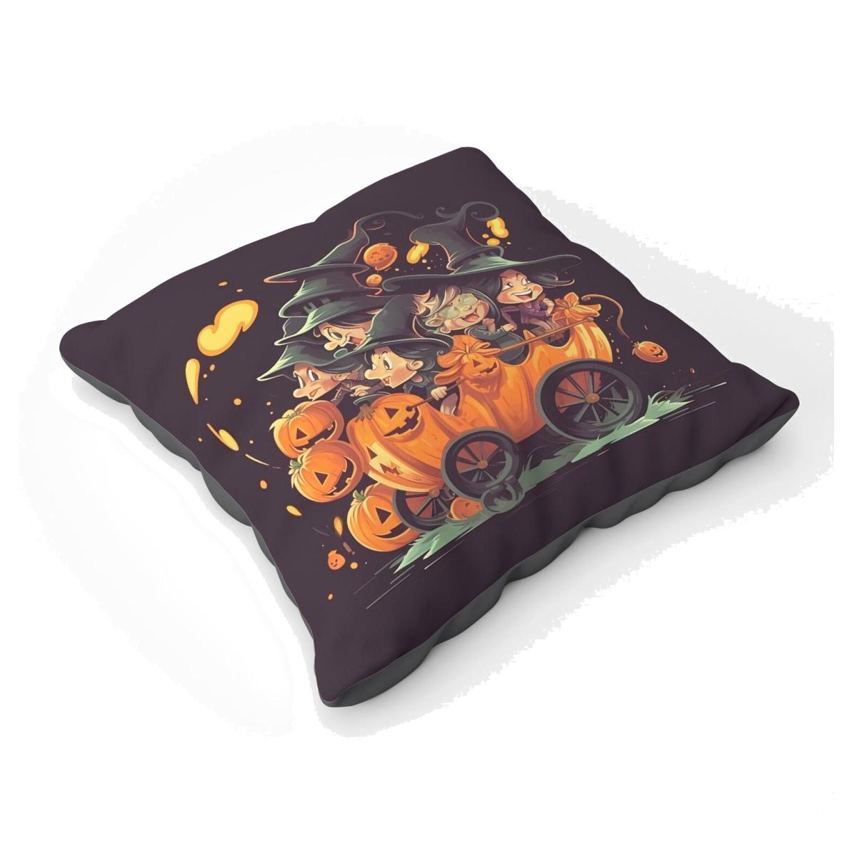Cartoon Illustrations A Magical Pumpkin Carriage With Floor Cushion - Orange