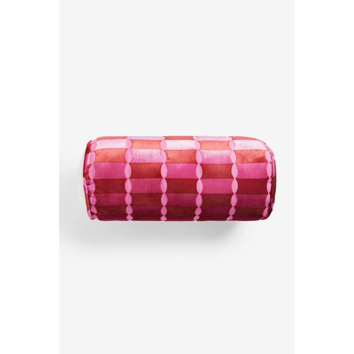 Pink Deco Cut Velvet Bolster – image 2