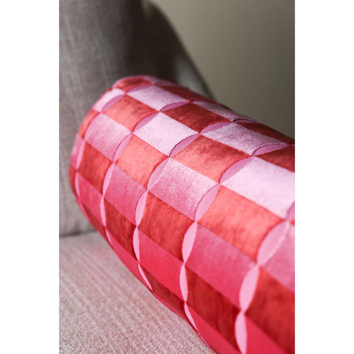 Pink Deco Cut Velvet Bolster – image 3