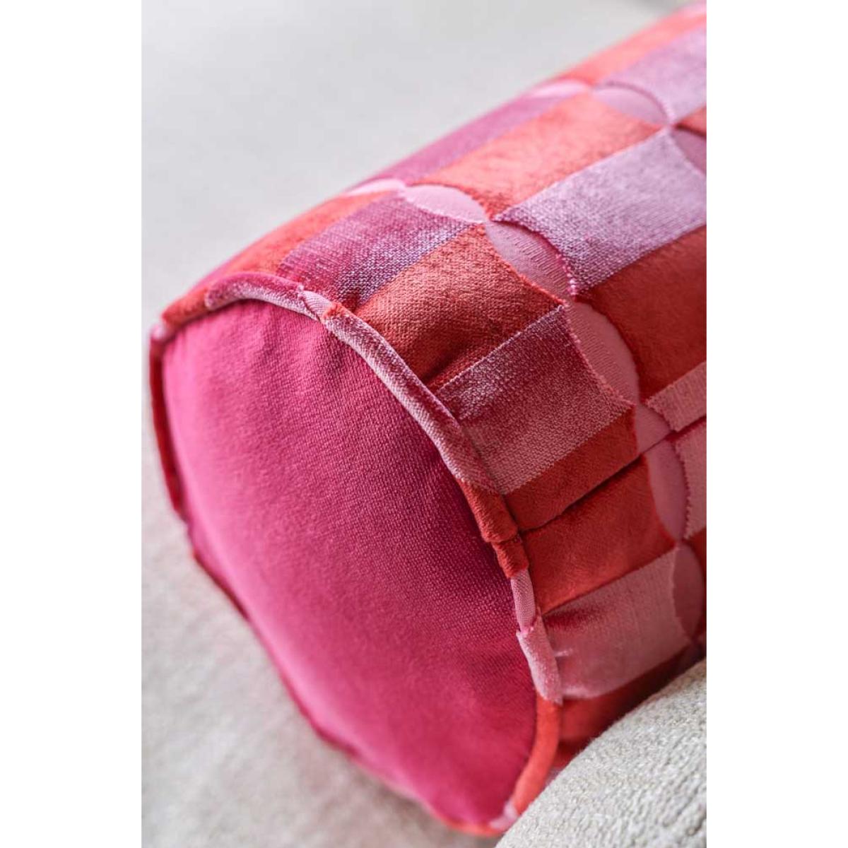 Pink Deco Cut Velvet Bolster – image 4
