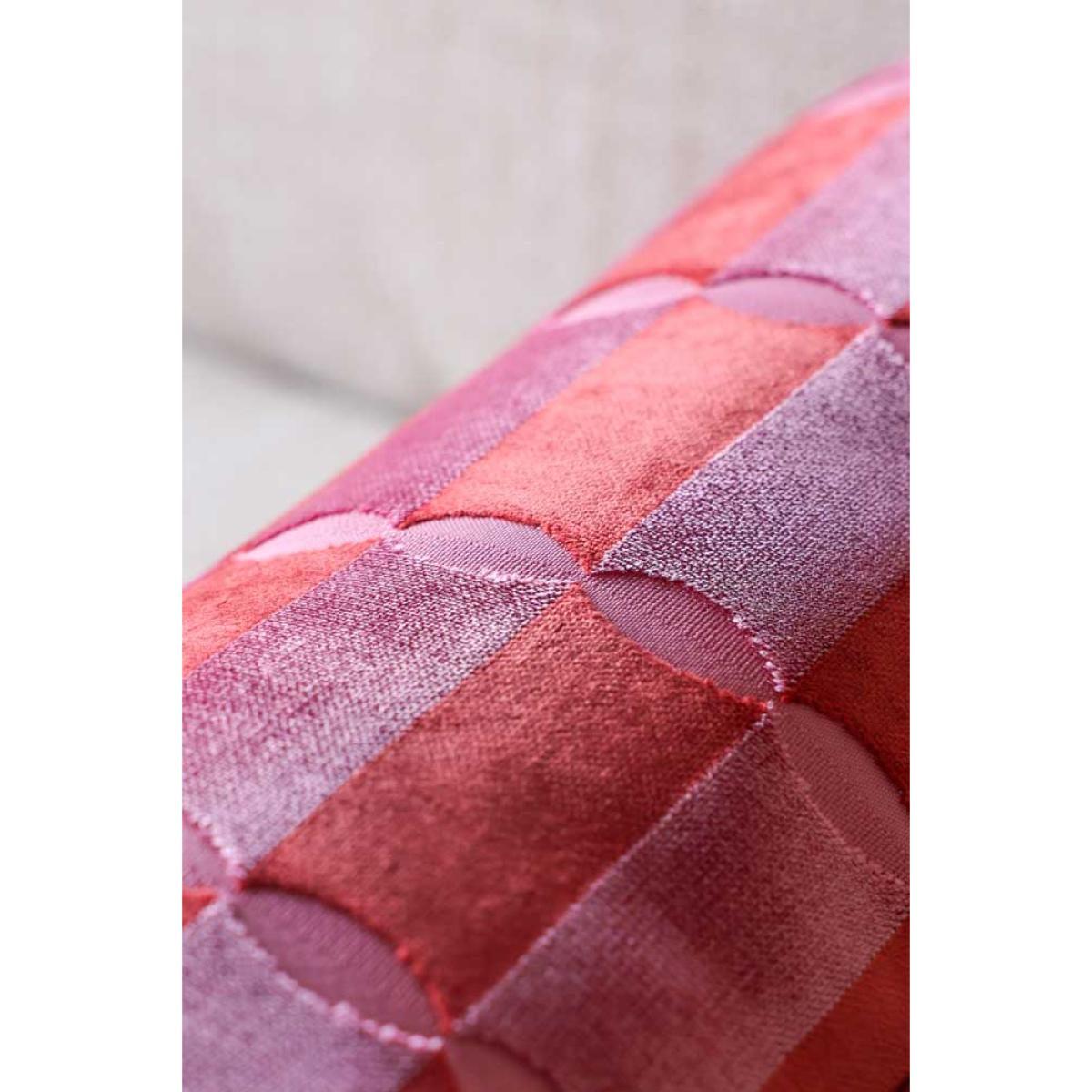 Pink Deco Cut Velvet Bolster – image 5
