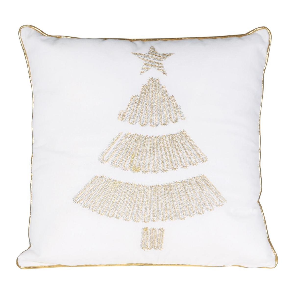 Shimmer Christmas Tree Cushion - White / Gold – image 2