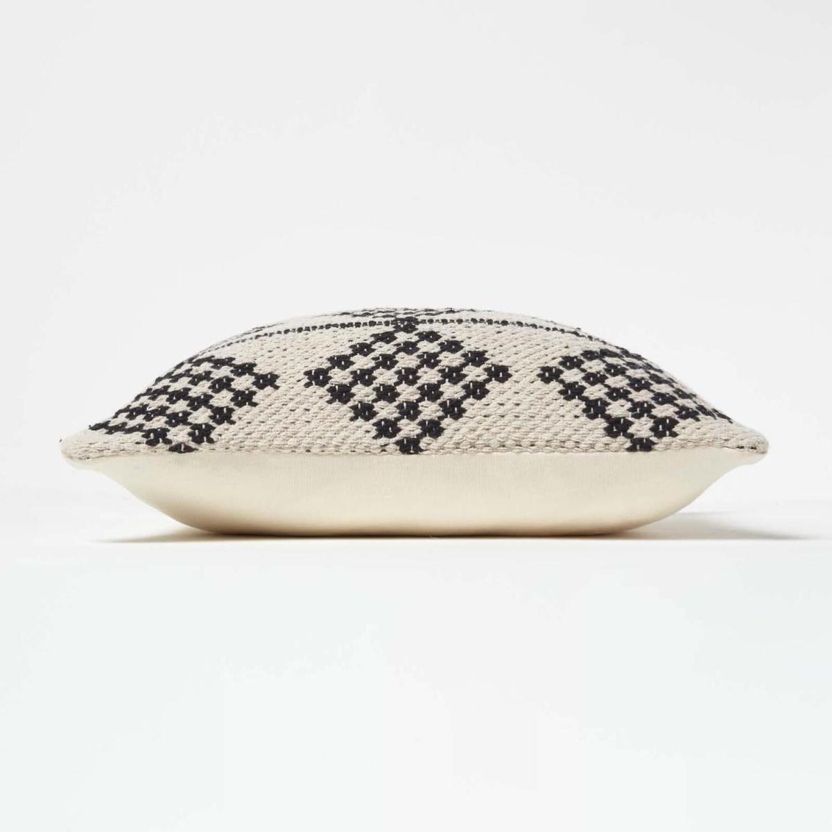 Adana Handwoven Textured Natural Black Cushion - Black – image 3
