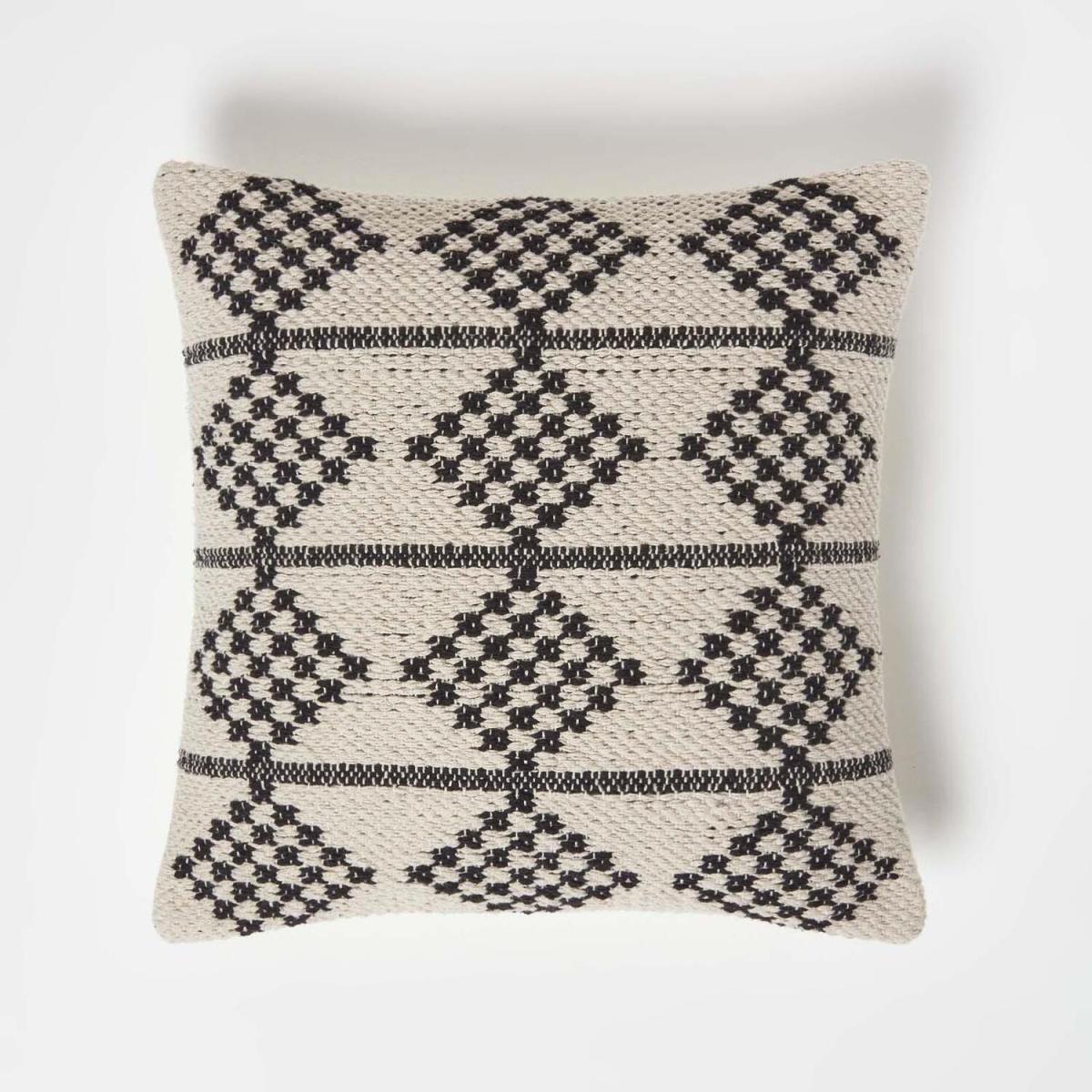 Adana Handwoven Textured Natural Black Cushion - Black – image 1