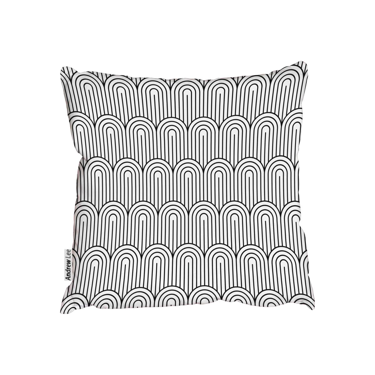 Art deco pattern Cushion - Black / 45cm