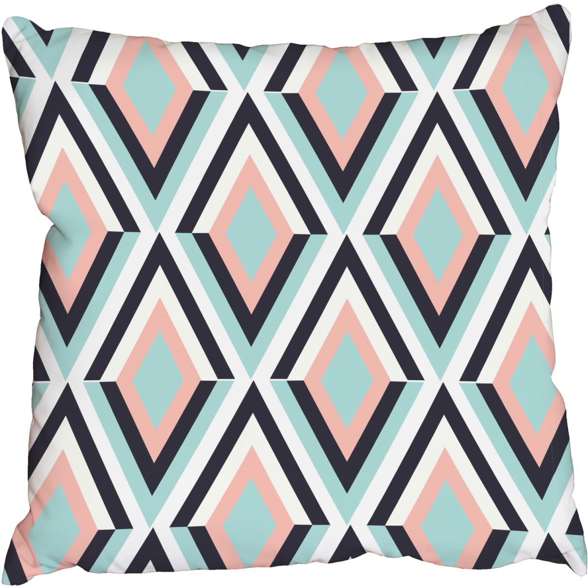Geometric pattern Cushion - Blue / 45cm