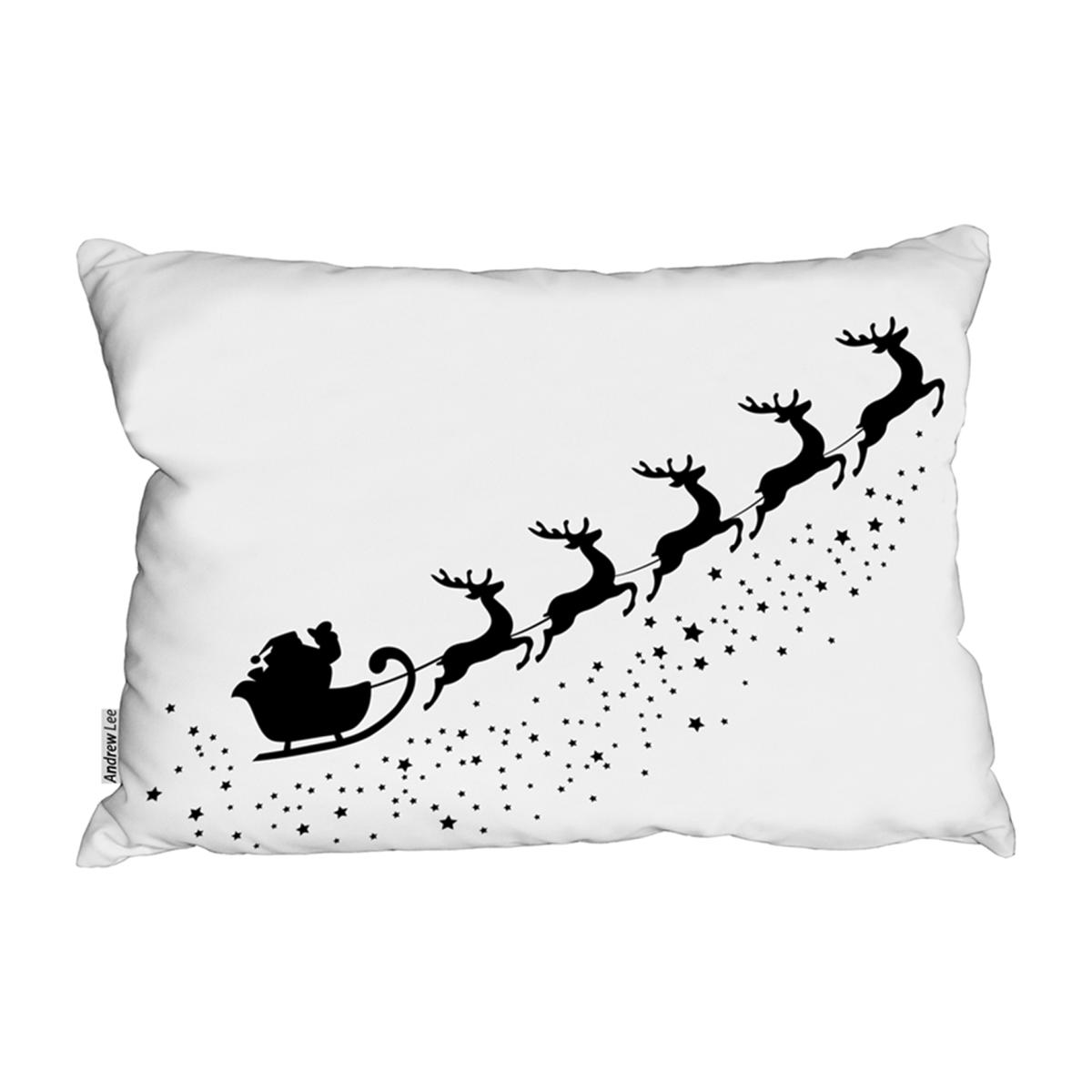 Santa Claus Flying Stylish Cushion - White