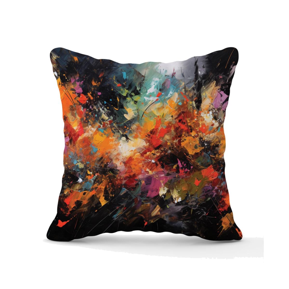 A Vibrant Abstract Painting Capturing The Energy And E Outdoor Cushion - Orange / 60cm