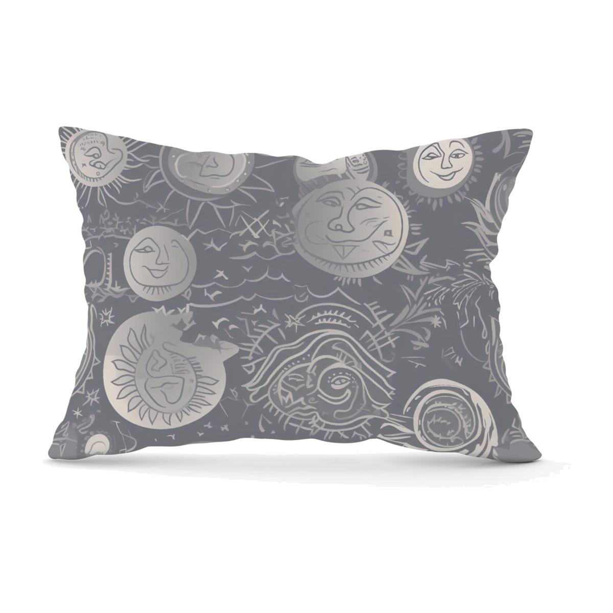 Sun and Moon in Grey Cushion - Grey / 28cm