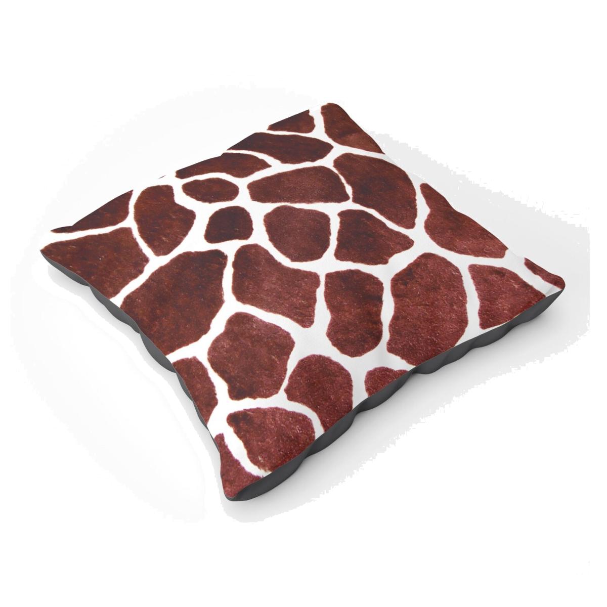 Giraffe Spots Print Floor Cushion - Brown