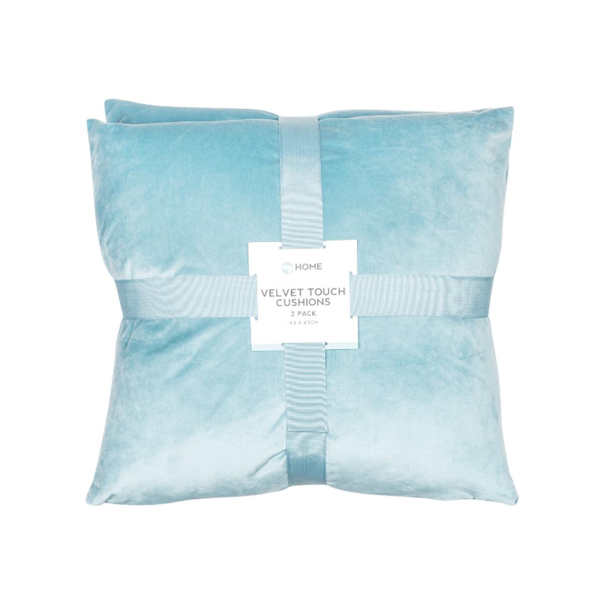Pack of Two Velvet Touch Cushions - Azure Blue
