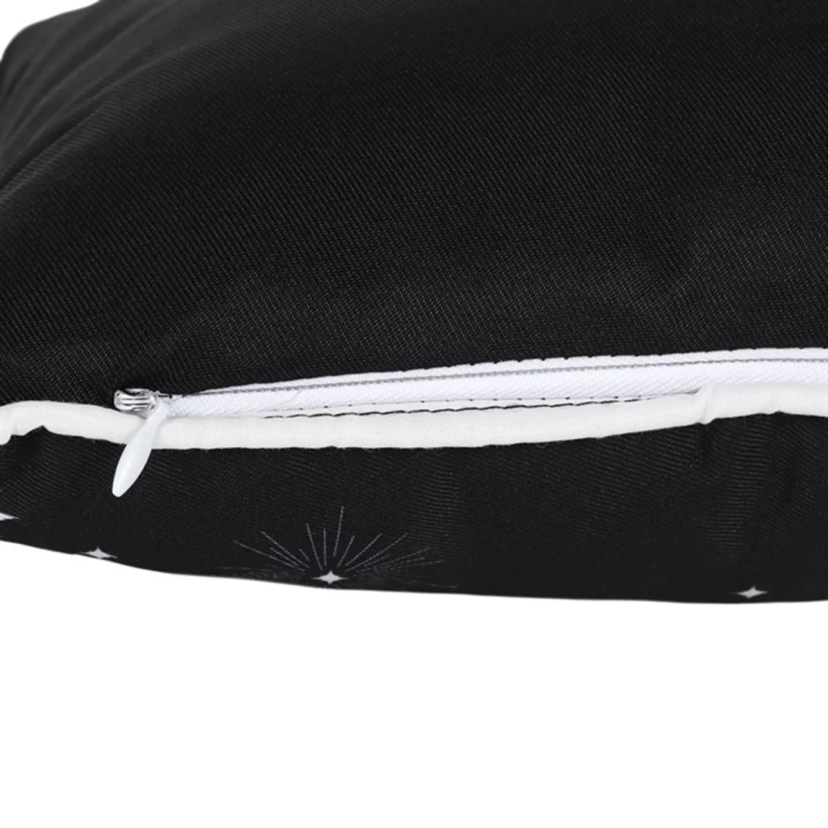 Rectangular Black Moon Cushion with Tassels & Removable Inner - Black – image 3
