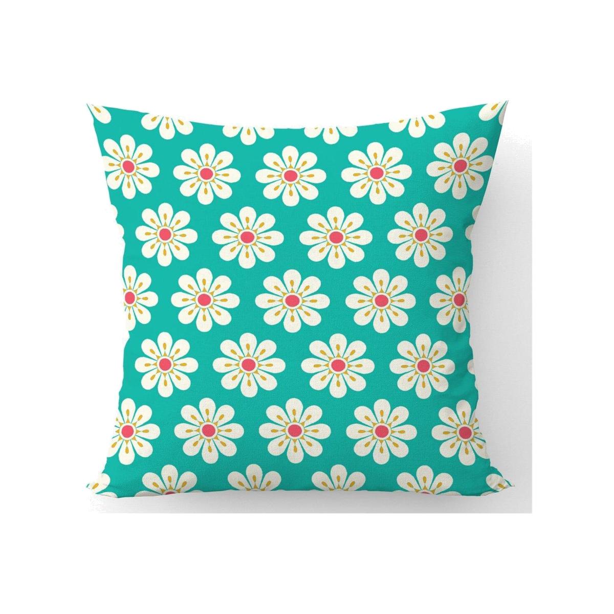 Daisy Pattern Cushion - Green / 45cm – image 1