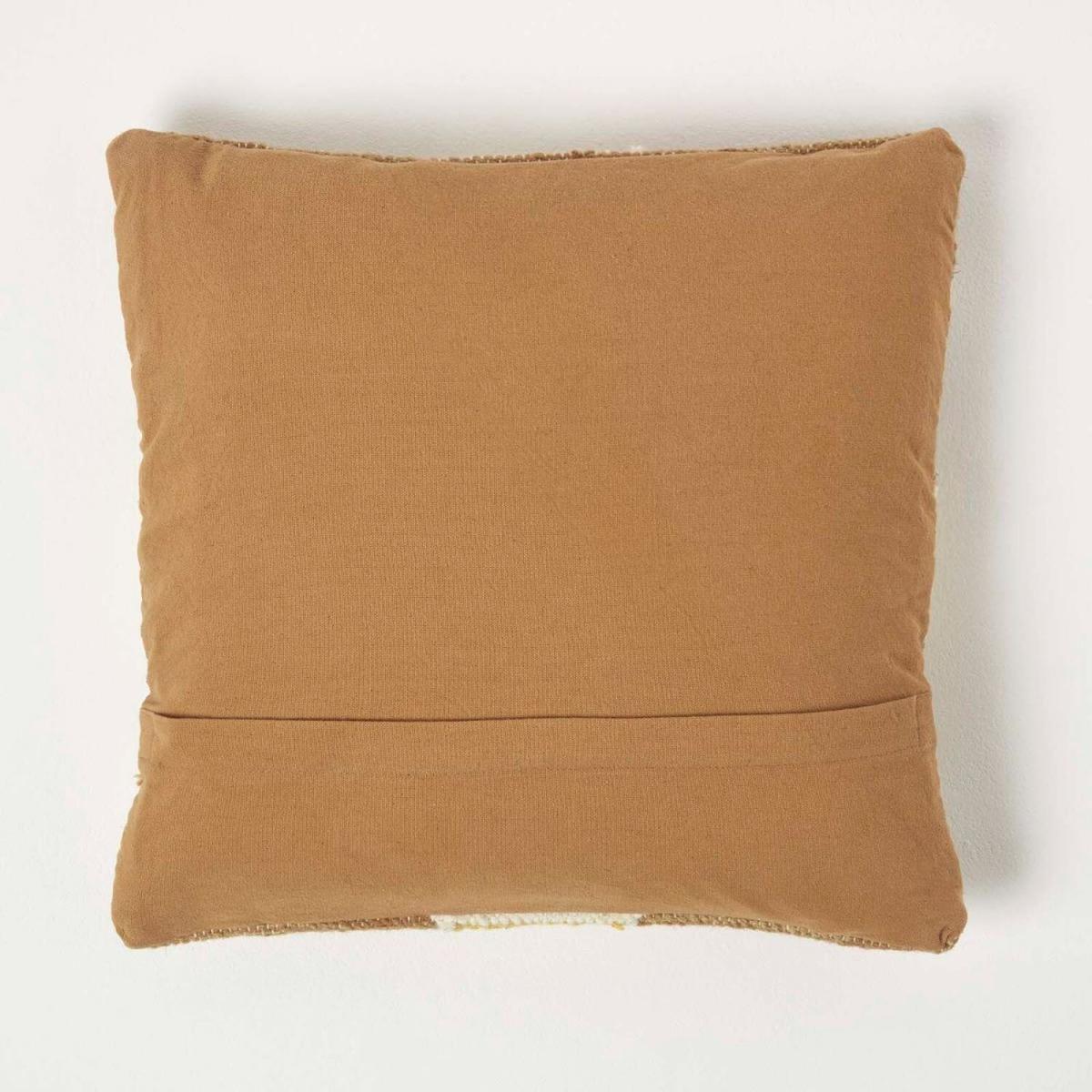 Jaipur Handwoven Brown and Orange Kilim Cushion with Feather Filling - Multi-Coloured – image 3