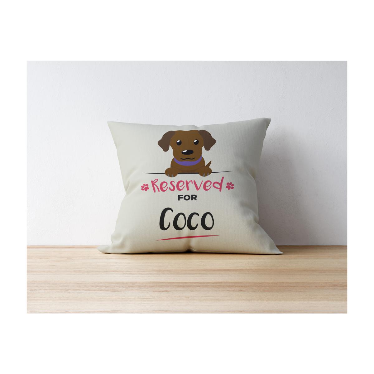 Personalised Chocolate Labrador Cushion – image 1