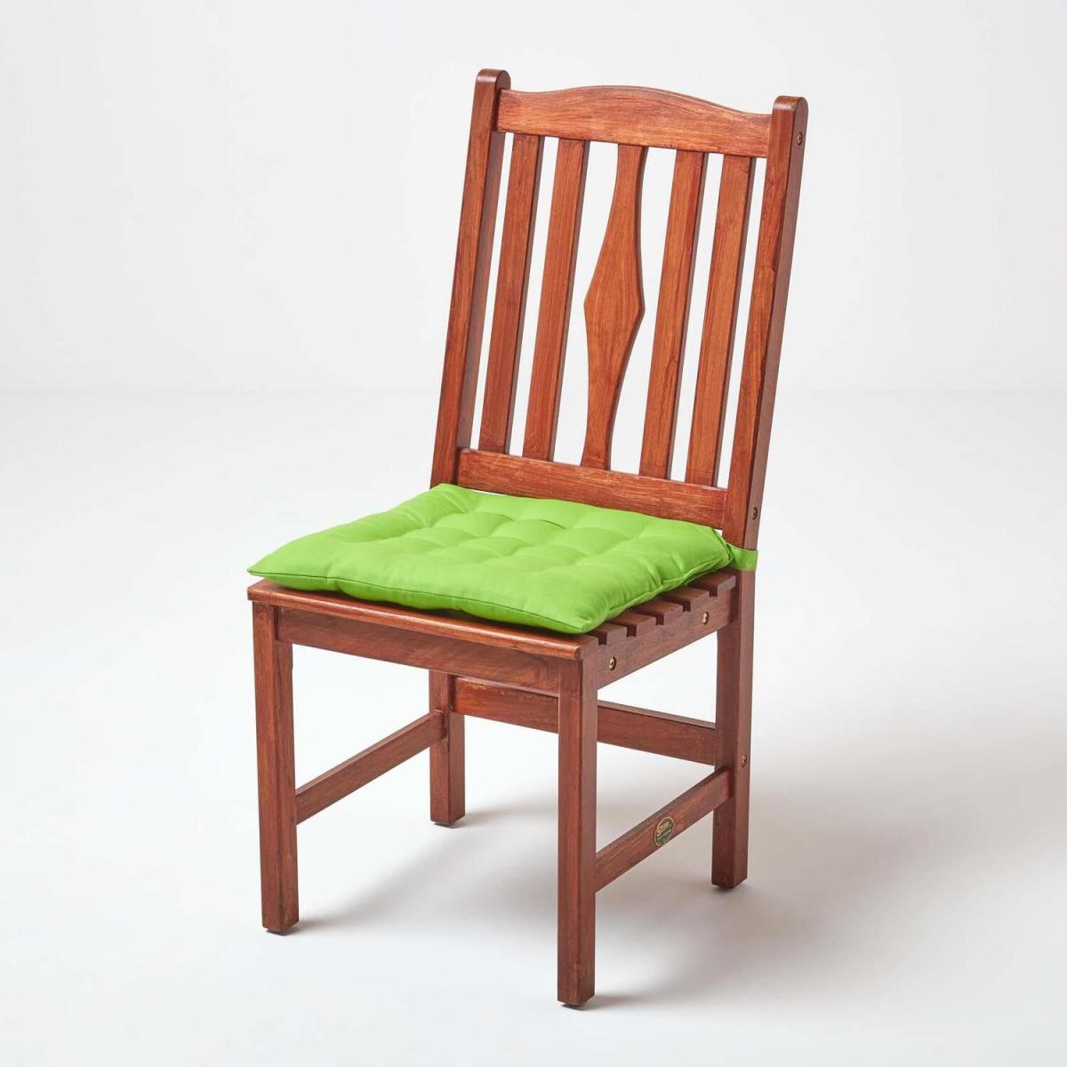 Solid Cotton Seat Pad with Button Straps - Lime / 30cm – image 2