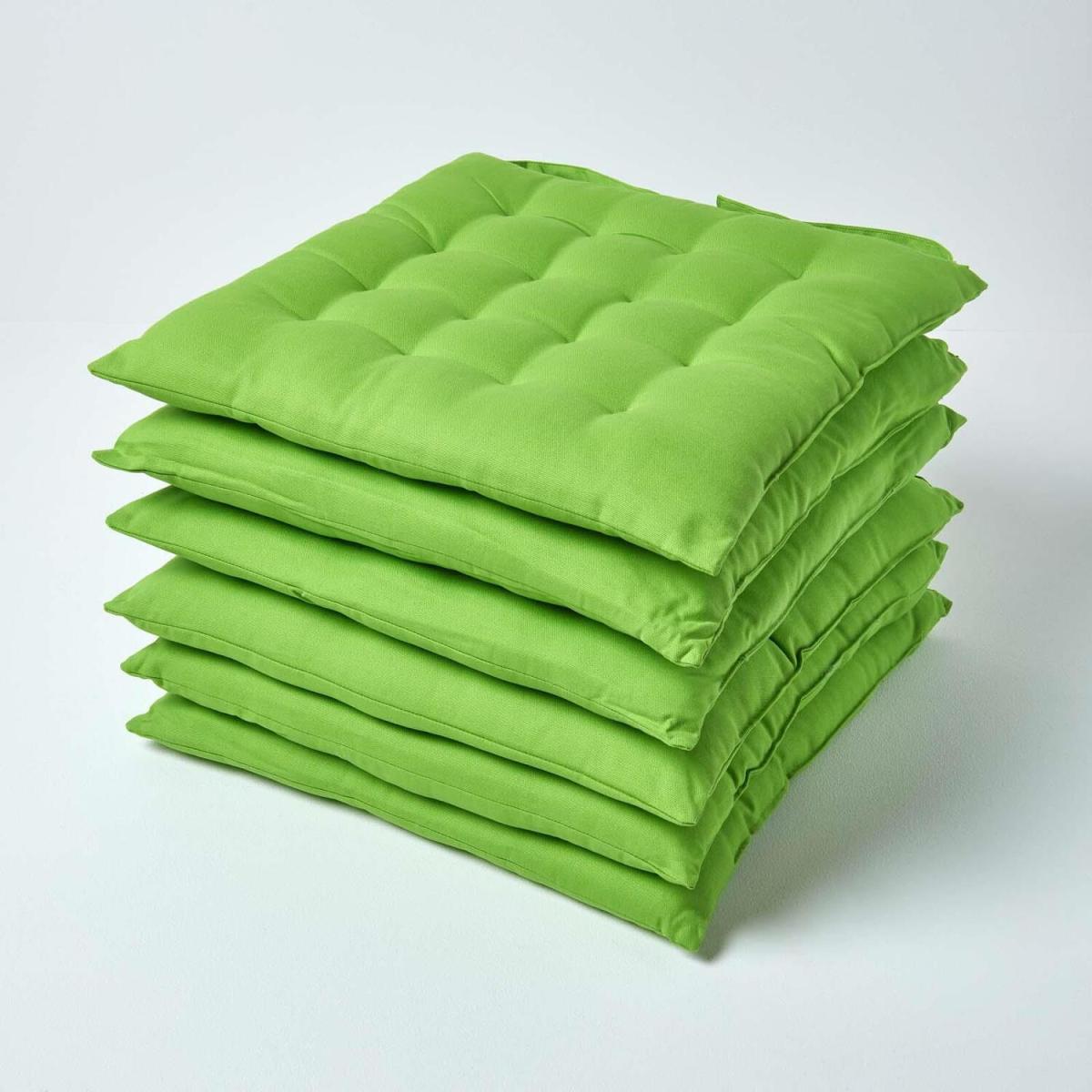 Solid Cotton Seat Pad with Button Straps - Lime / 30cm – image 4