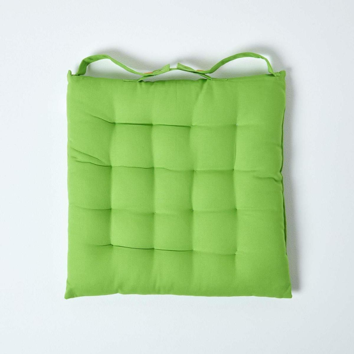 Solid Cotton Seat Pad with Button Straps - Lime / 30cm – image 1
