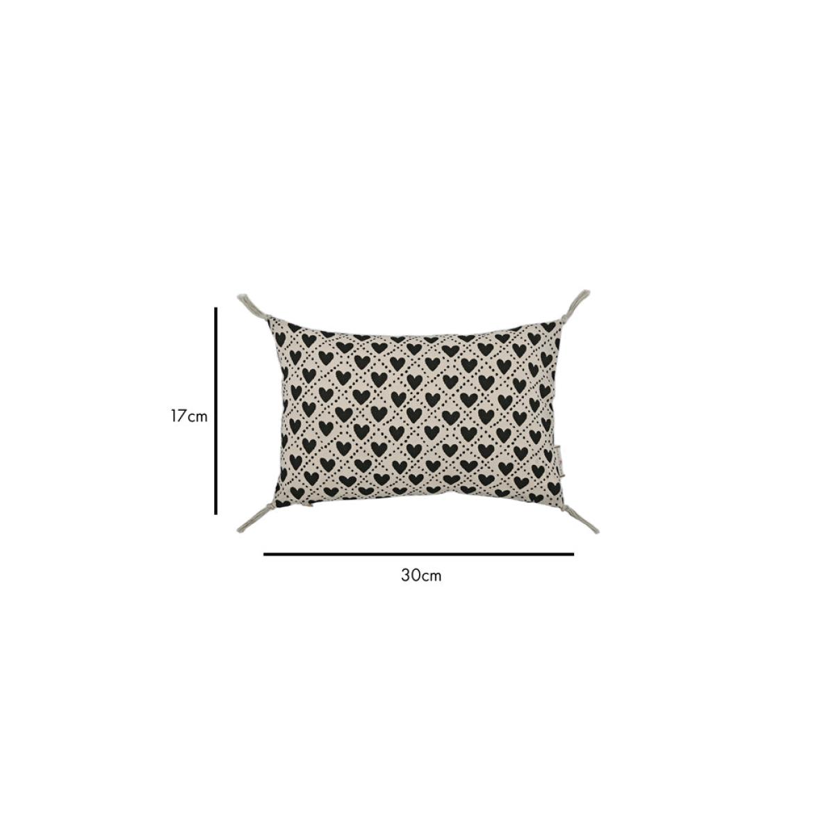 Mini Monochrome Heart Cotton Cushion – image 2