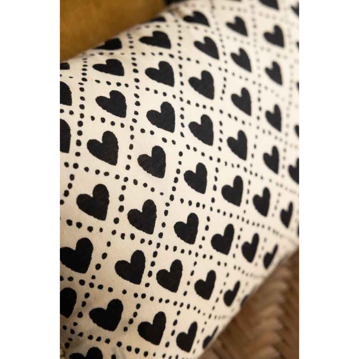 Mini Monochrome Heart Cotton Cushion – image 4