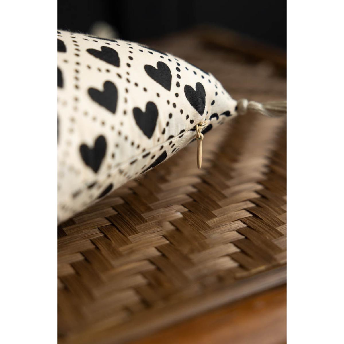 Mini Monochrome Heart Cotton Cushion – image 6