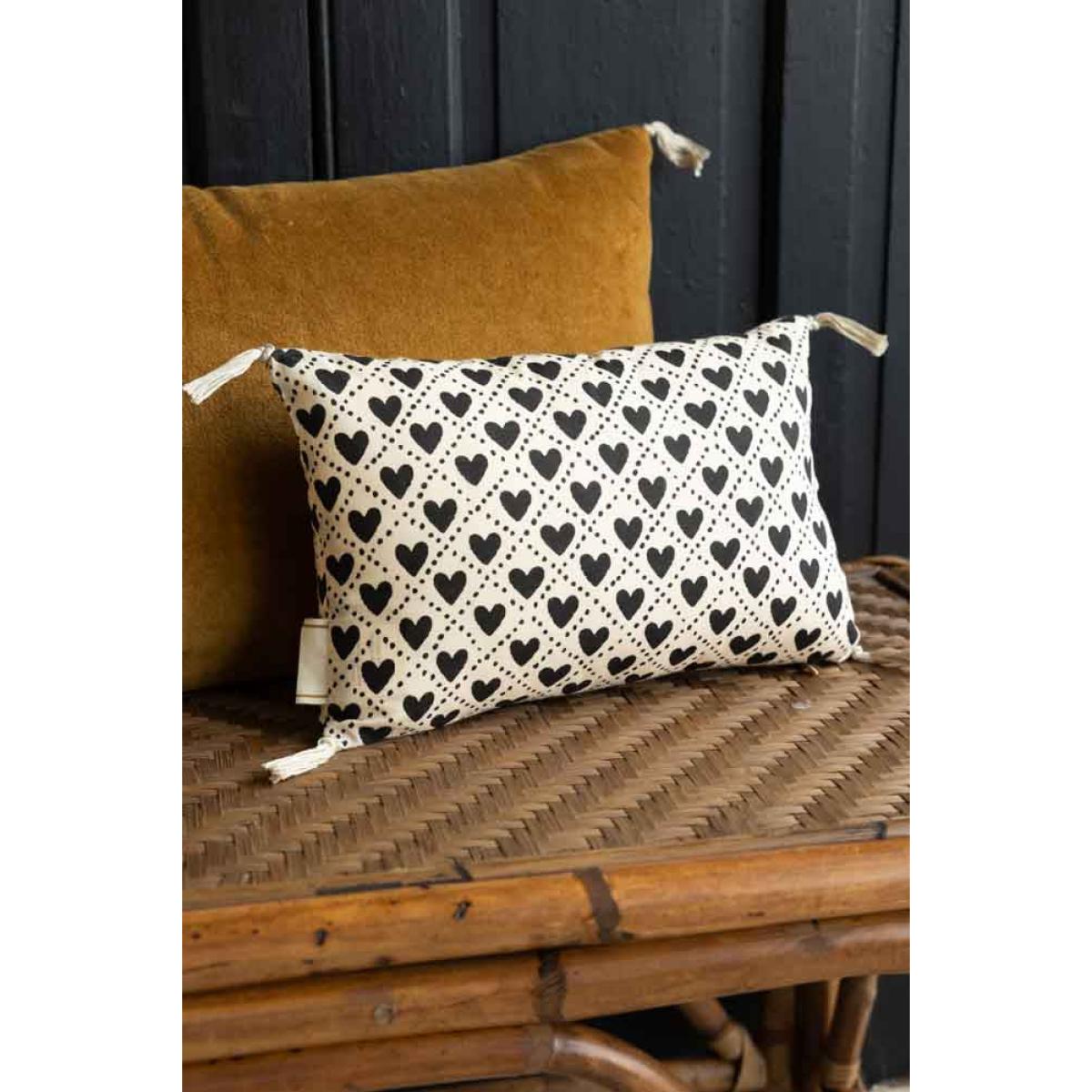 Mini Monochrome Heart Cotton Cushion – image 7