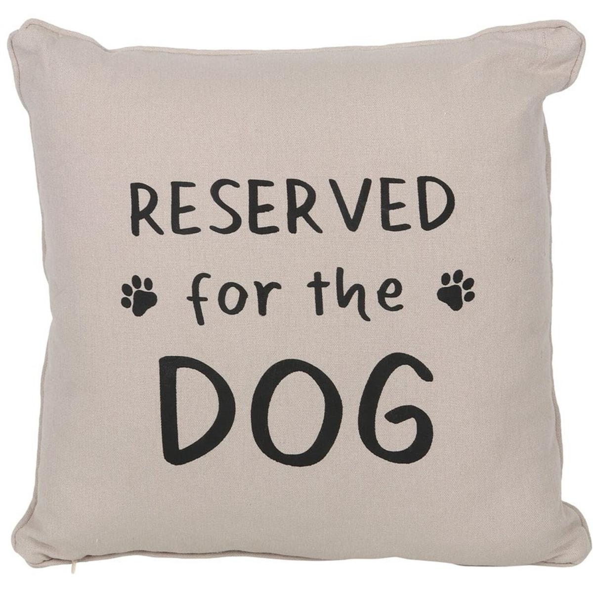 Reversible Dog Print Square Cushion - Neutral – image 2