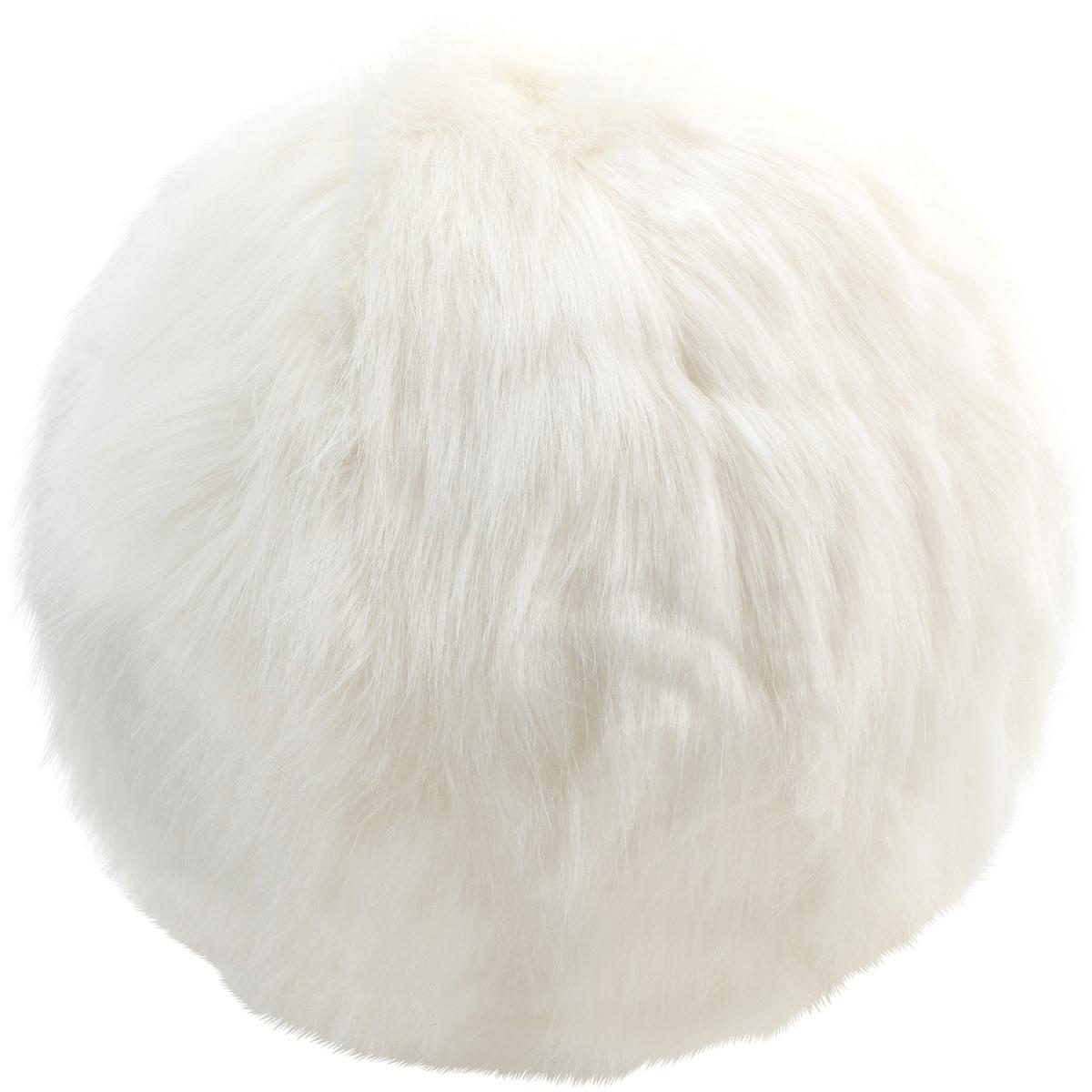 Round Faux Fur Cushions 2 Pack - Off-white – image 5