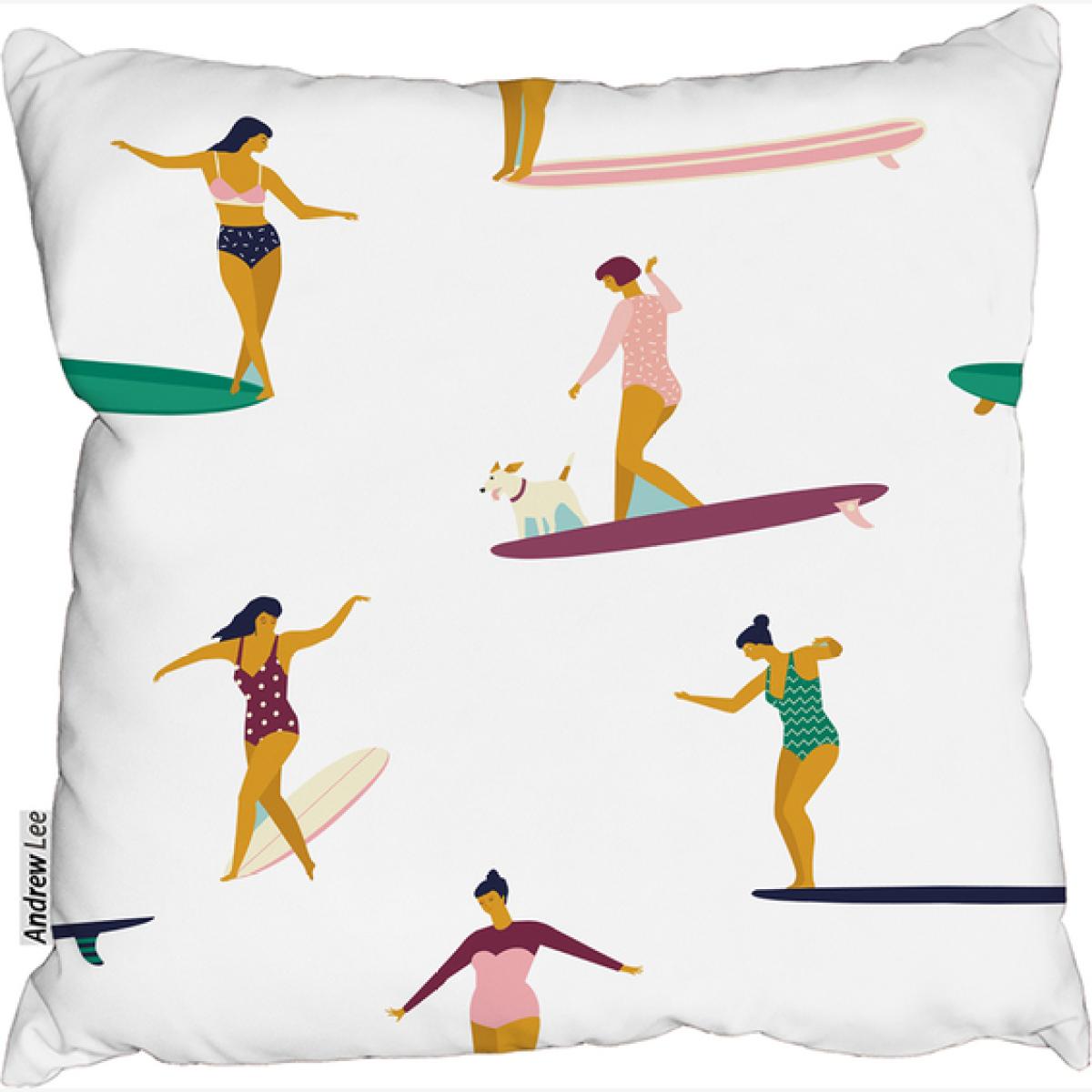 Female Surfers Cushion - White / 45cm – image 1