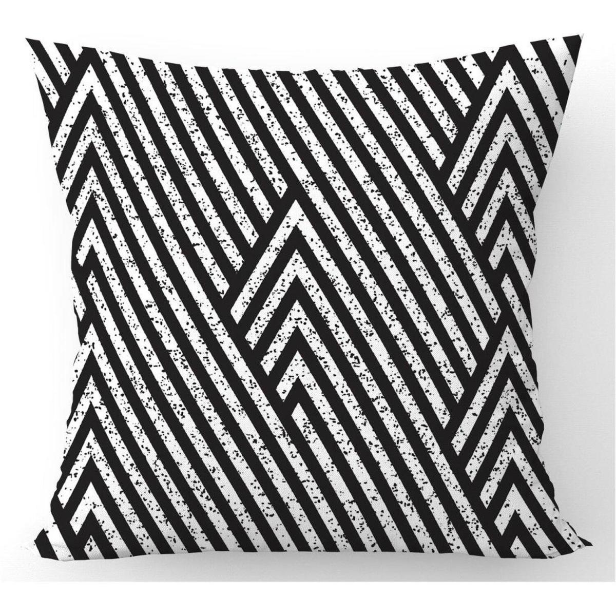 Oblique Black Grunge Pattern Cushion - Grey / 60cm – image 2